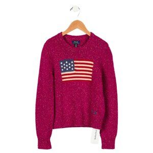 Polo Ralph Lauren Kids Red Speckled Lambswool Sweater | Size Small (7) | Warm Wo